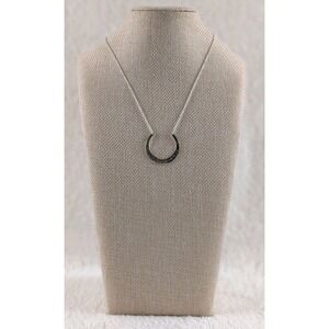 925 Sterling Silver Necklace Crescent Pendant‎ MWS Quote Be the Change Inspiring